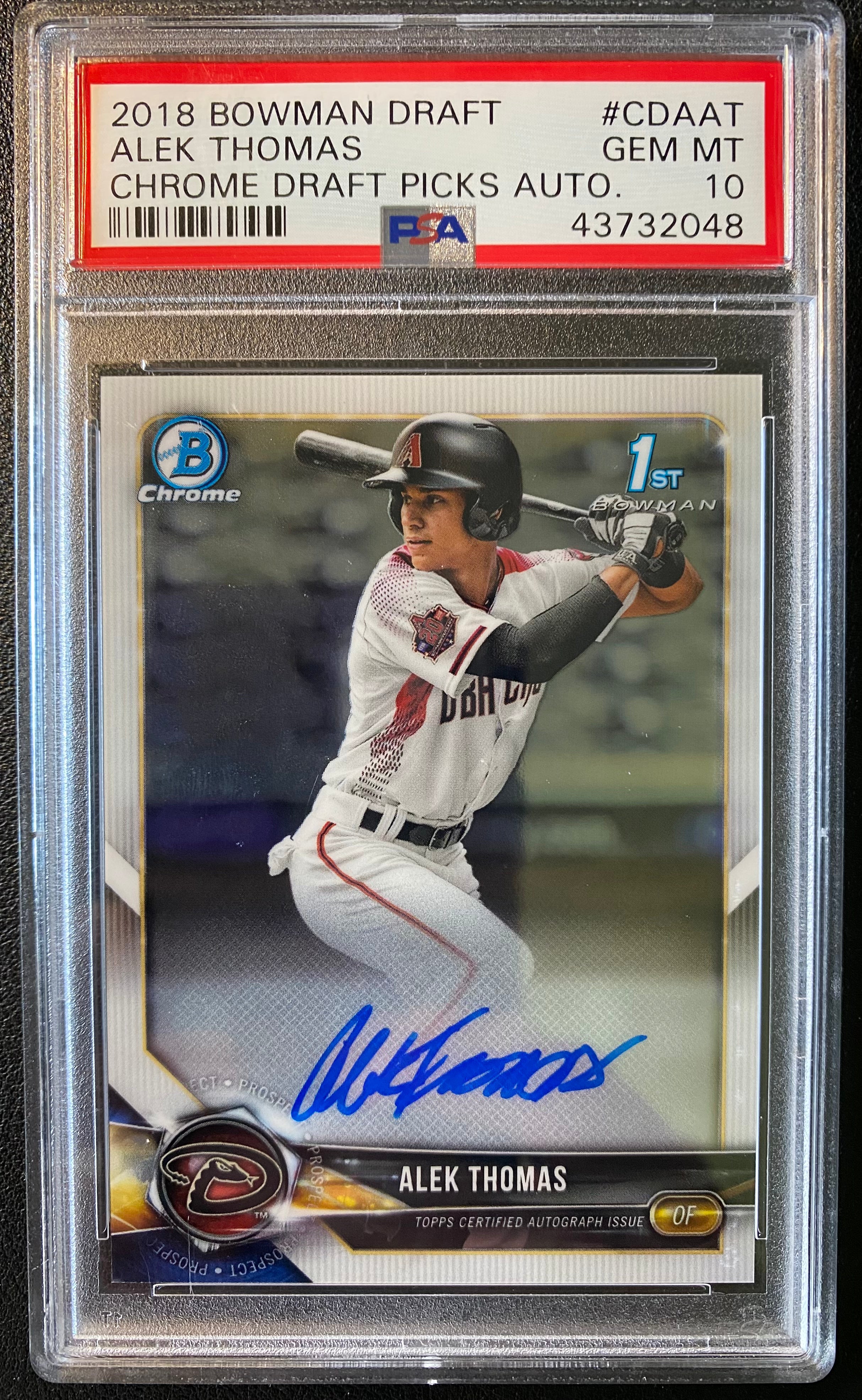 2018 Bowman Chrome Alek Thomas Auto PSA 10 RC