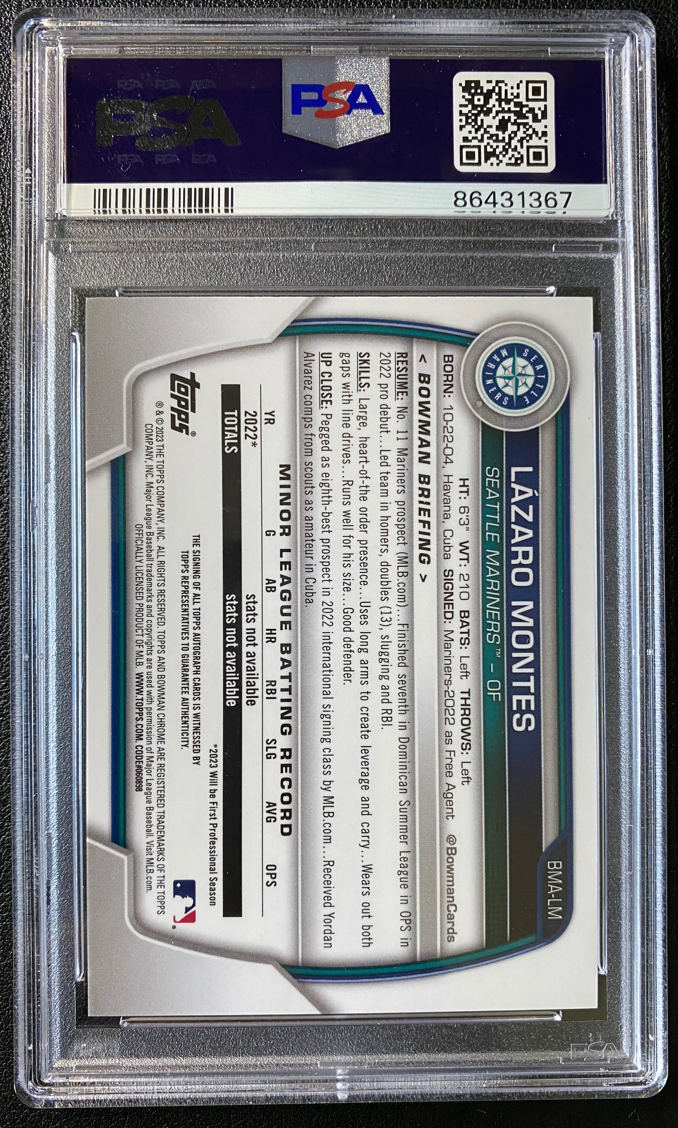 2023 Bowman Mega Chrome Lazaro Montes Auto PSA 9