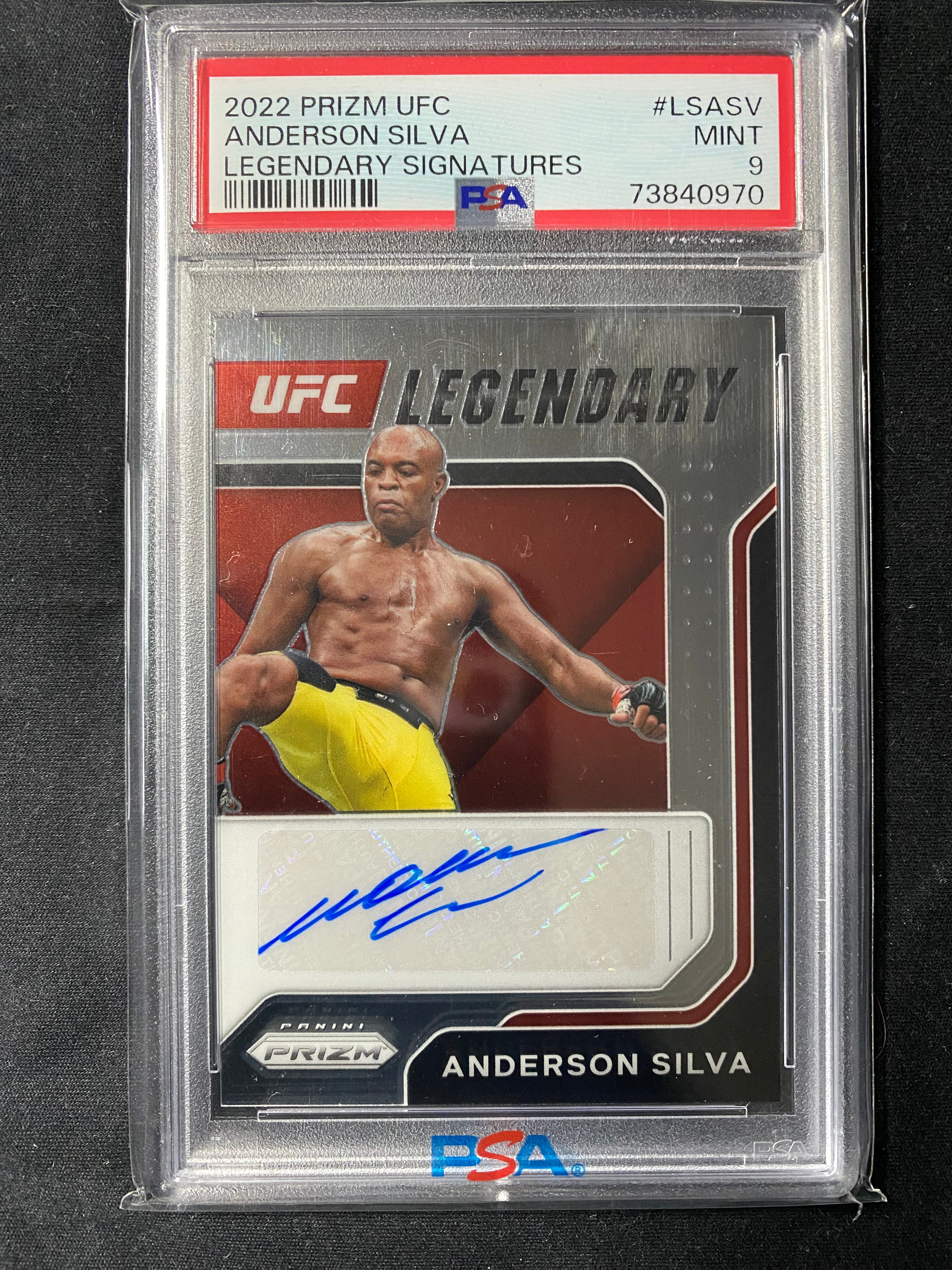 2022 Prizm Anderson Silva Auto PSA 9 UFC Autograph Panini Signatures Signed