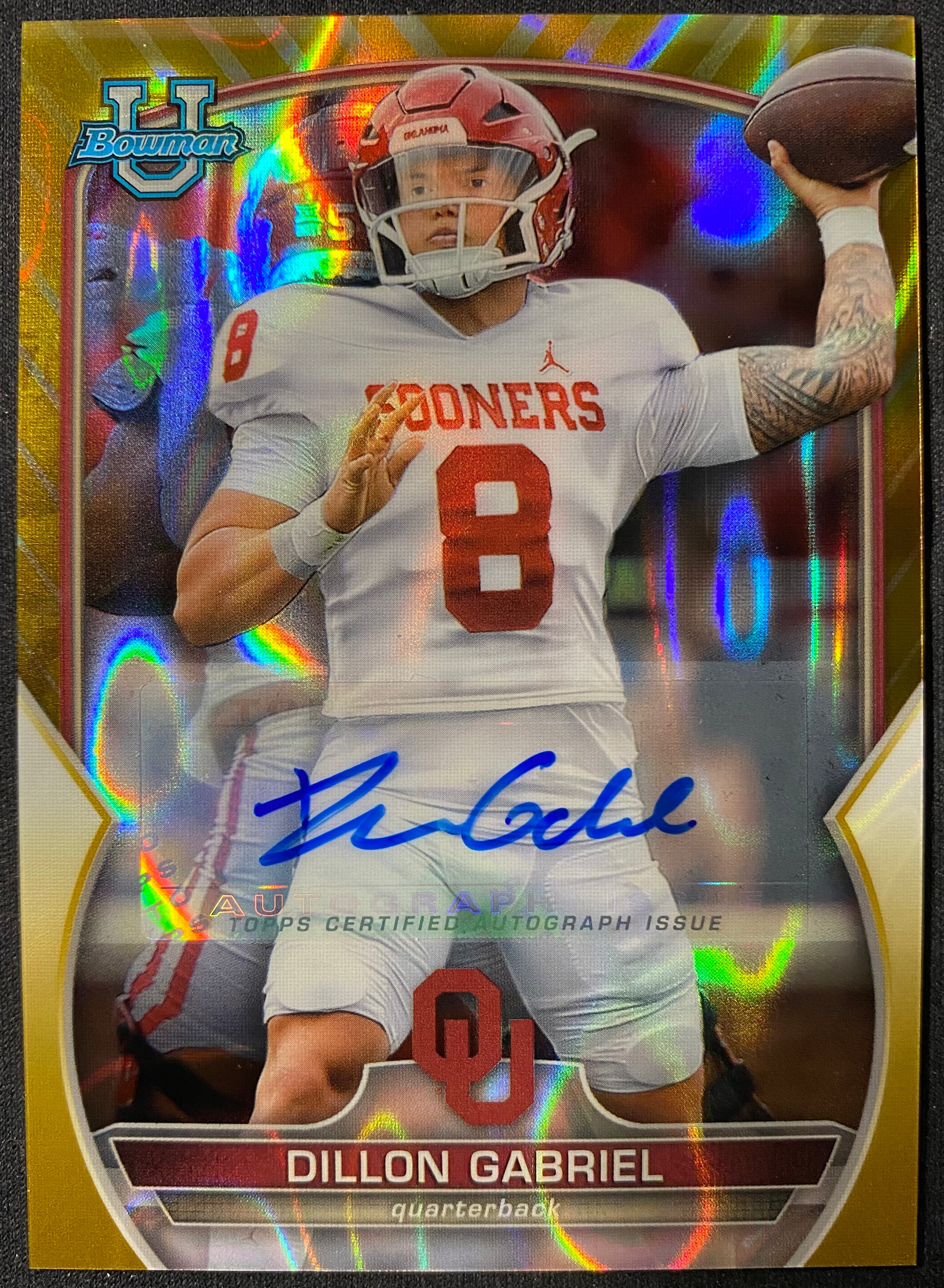 2022 Bowman Chrome Dillon Gabriel Auto /50 Gold Refractor Browns Autograph U