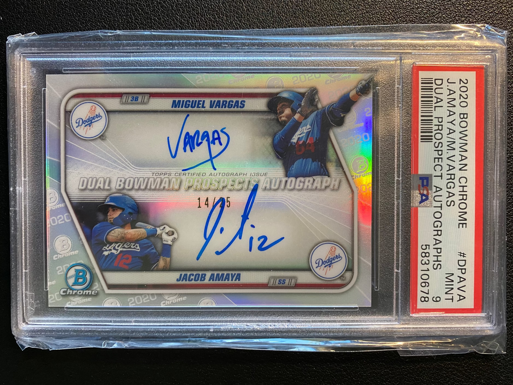 2020 Bowman Chrome Miguel Vargas Jacob Amaya Auto /25 PSA 9 Pop 2