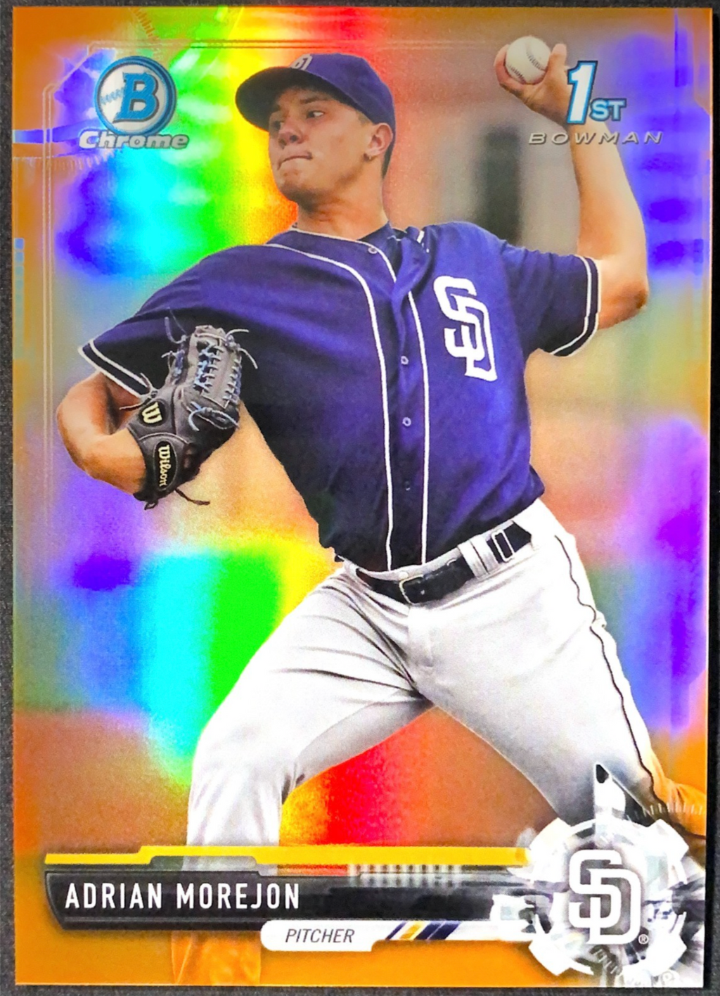 2017 Bowman Chrome Adrian Morejon RC /25 Orange Refractor