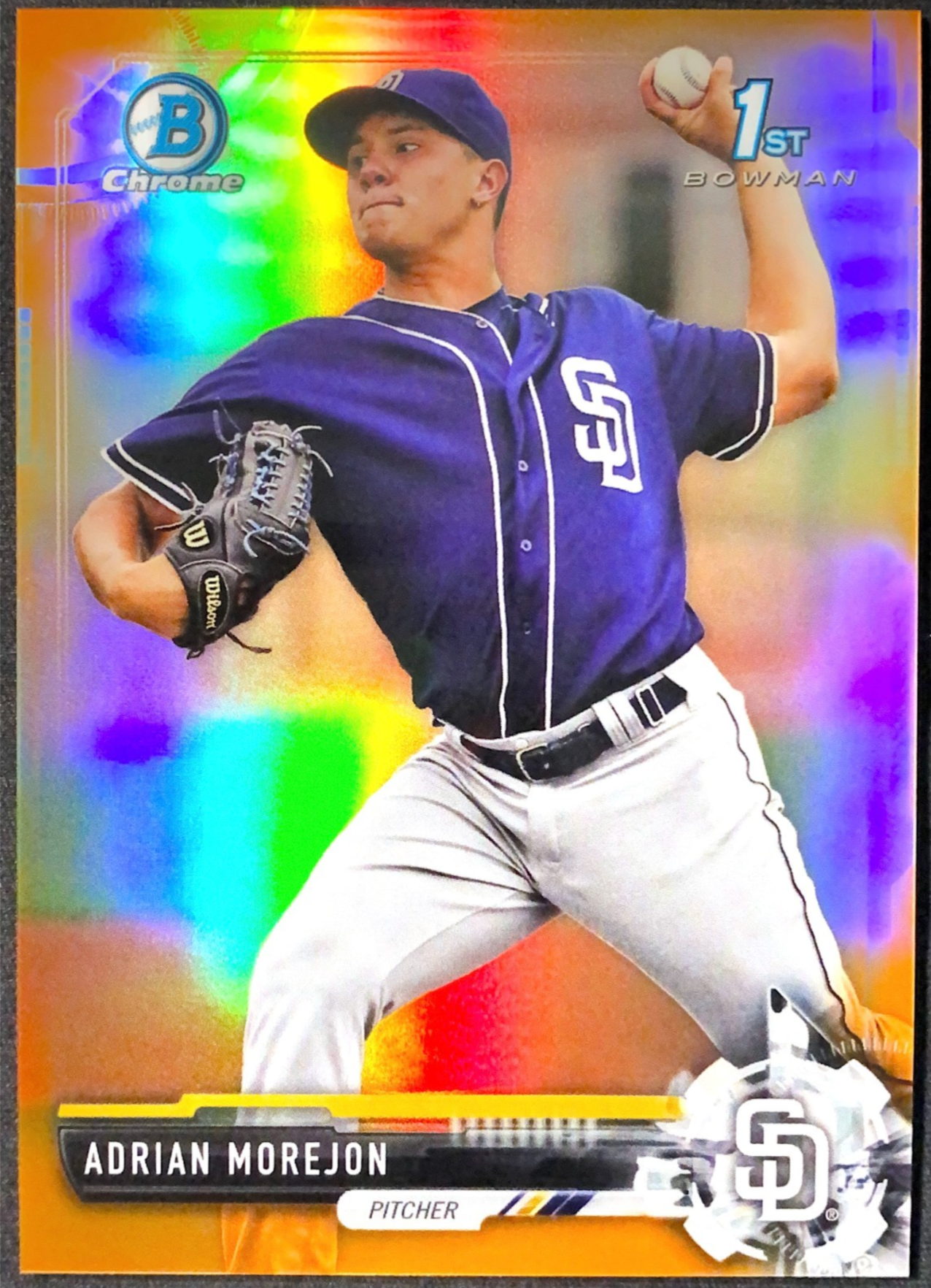 2017 Bowman Chrome Adrian Morejon RC /25 Orange Refractor