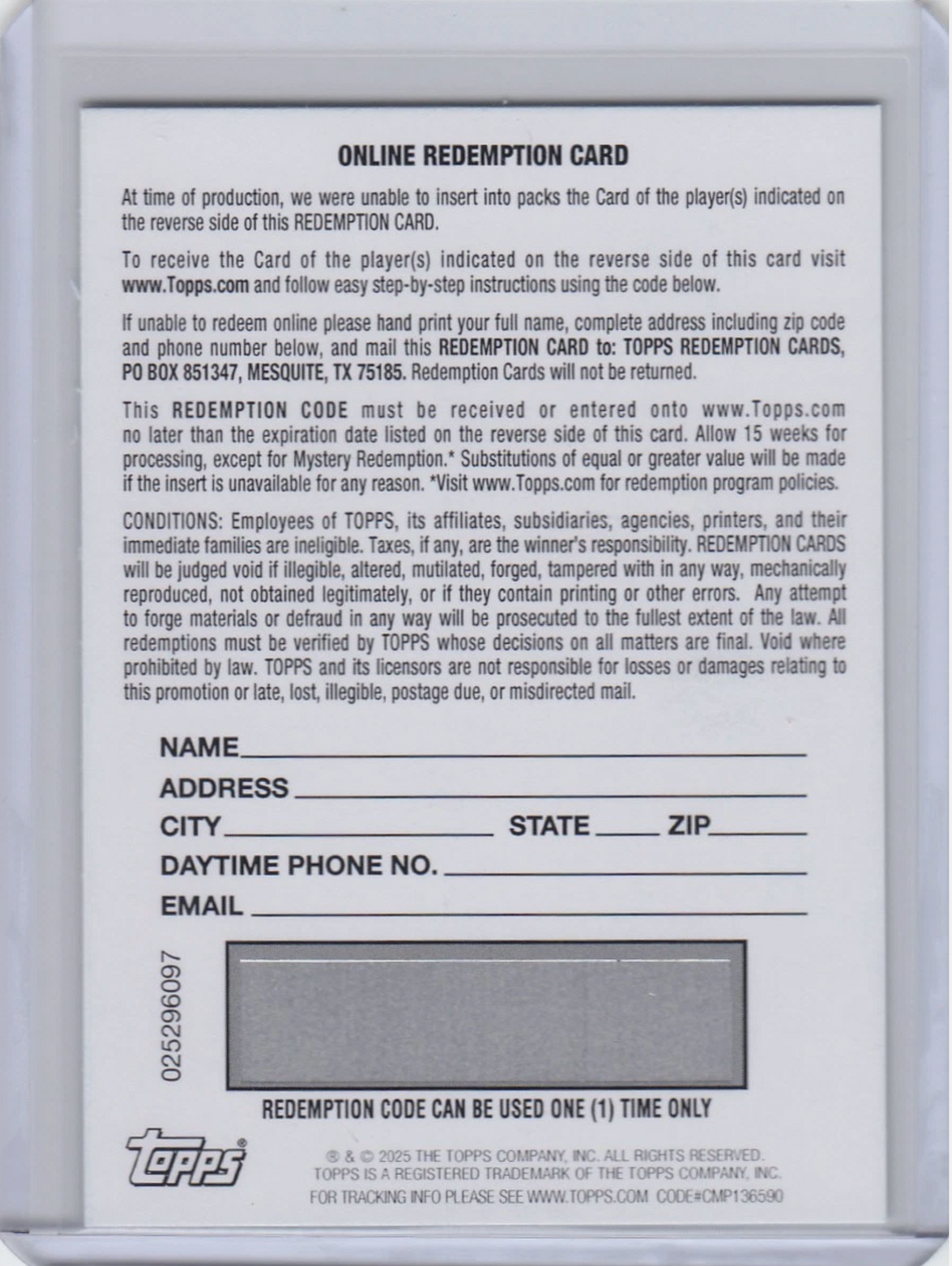 2025 Bowman Chrome Jacob Wilson Auto Refractor Carryover Autograph Redemption